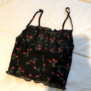 cherry see through top